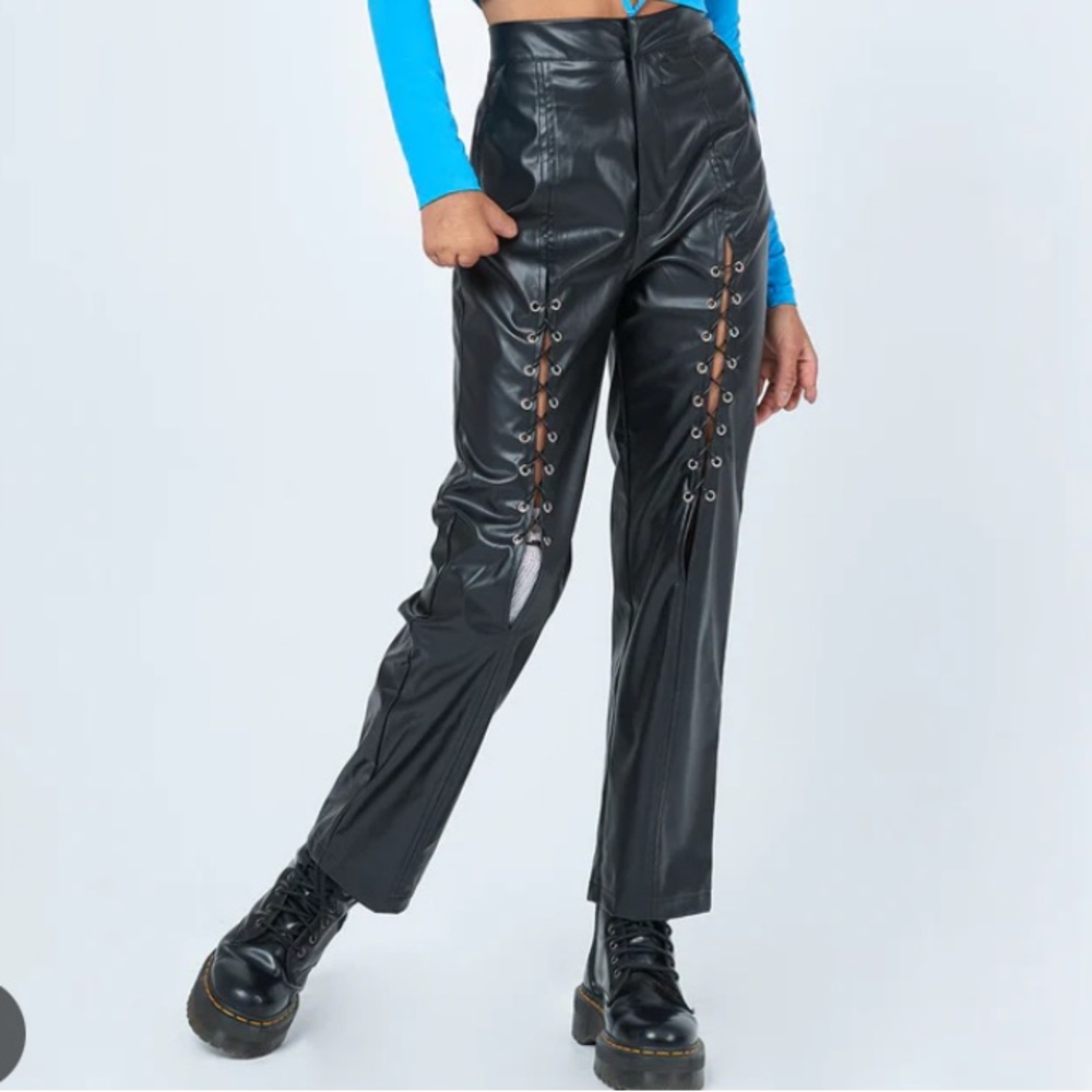 Black Faux Leather Pants